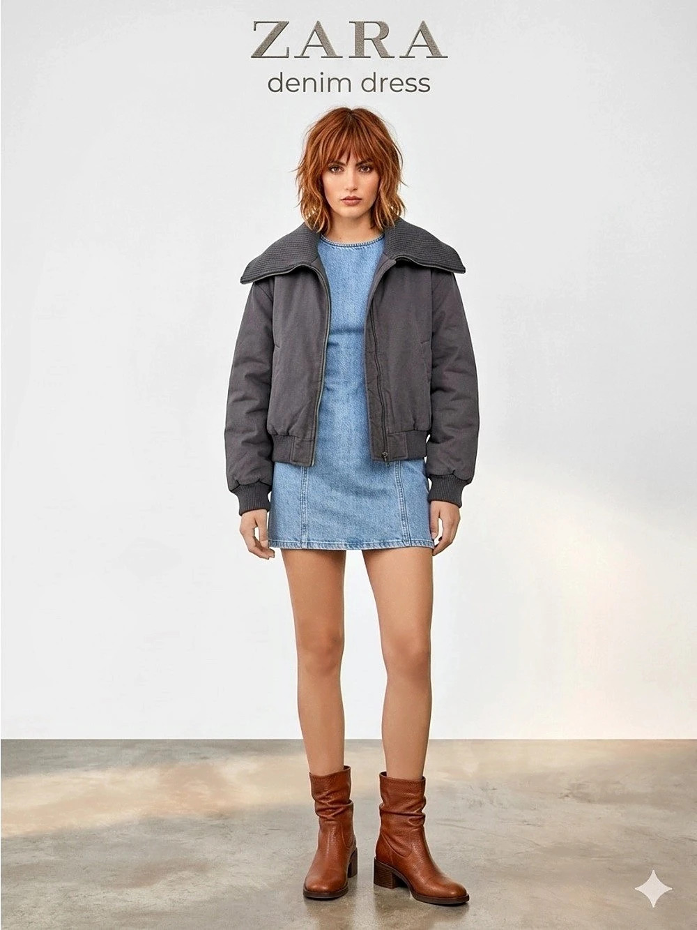 Zara Denim Dress in Blue &